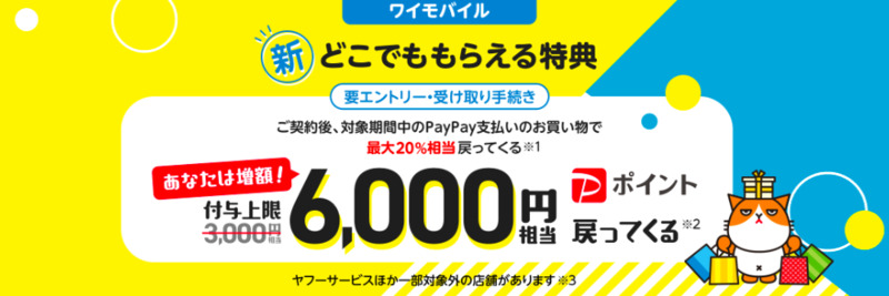 新どこでももらえる特典