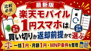 【2026年6月最新】楽天モバイル1円スマホキャンペーンの対象機種・条件・申し込み方法を徹底解説