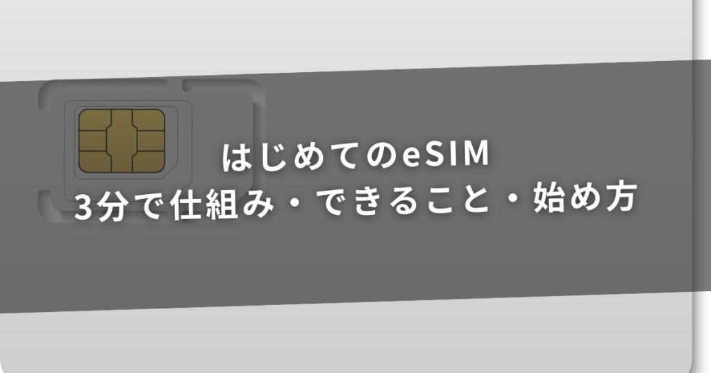 はじめてのeSIM：3分で仕組み・できること・始め方