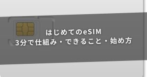 はじめてのeSIM：3分で仕組み・できること・始め方