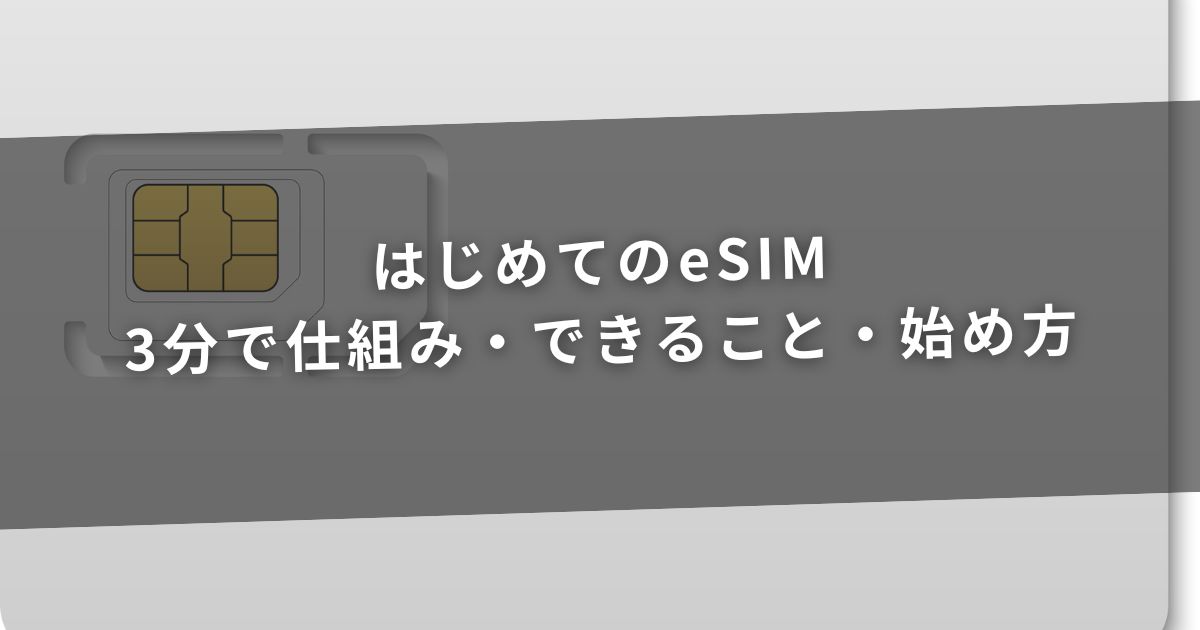 はじめてのeSIM：3分で仕組み・できること・始め方
